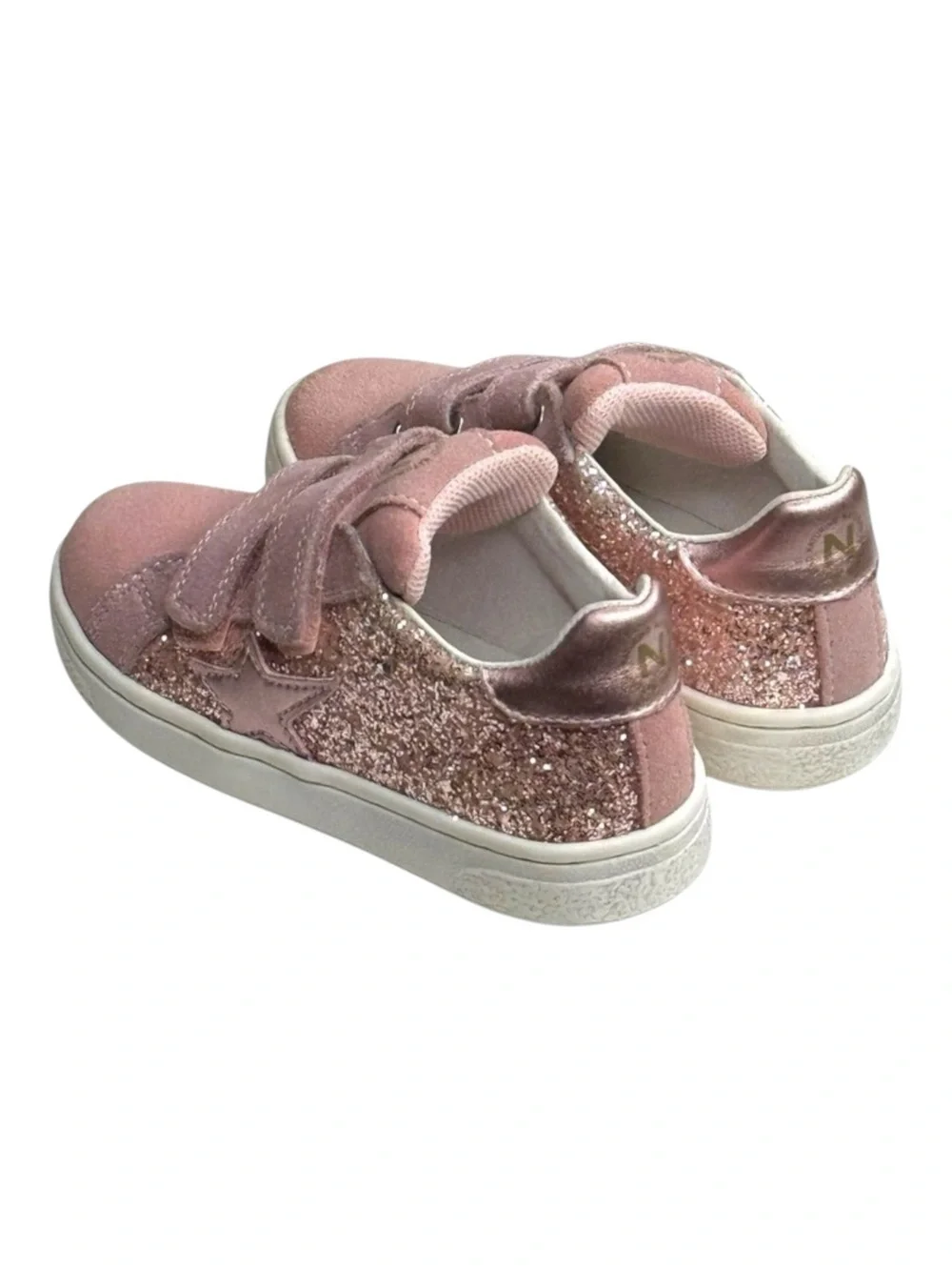 Naturino ★ Pinn VL Glitter Star Italian Suede Sneaker ★ Pink ★ Toddler 8M 25 ★